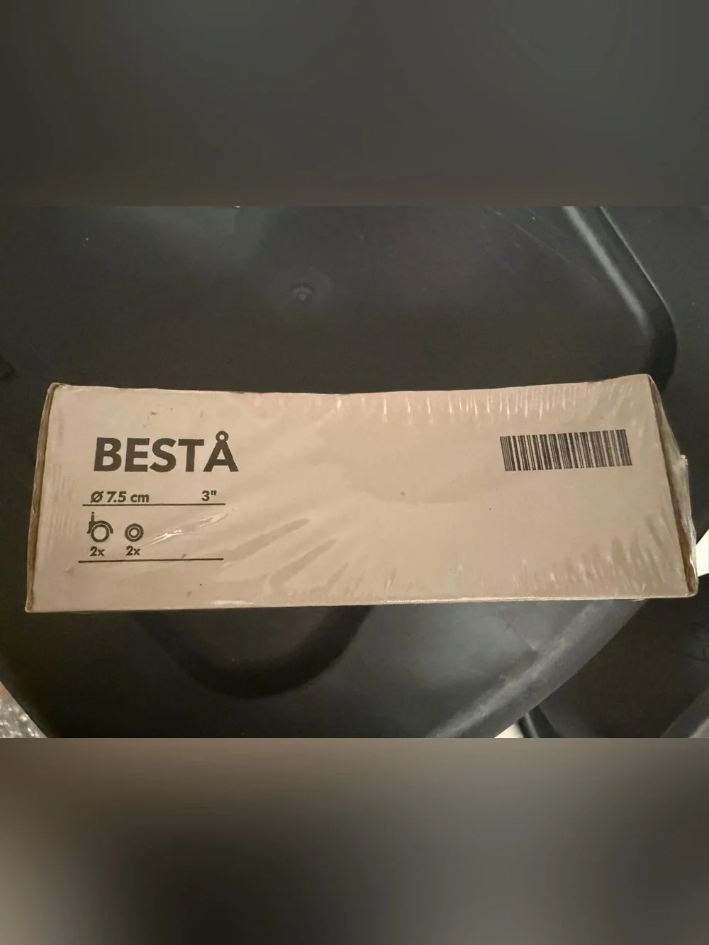 IKEA BESTÅ Furniture Caster Wheels - Black & Dark  (Set) 2 packs wheels 3”
